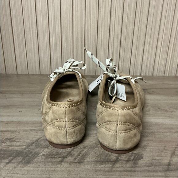 ZARA Split Leather Lace-Up Ballet Flats Women’s Size 9 - Picture 5 of 10